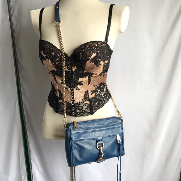 ♥️😘 Rebecca Minkoff Mini M.A.C Blue Crossbody - Picture 3 of 8